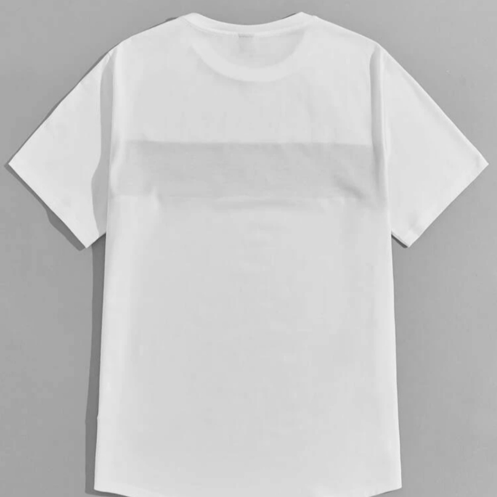 Forever 21 Sheer White Short Sleeve Blouse with Mesh Strip